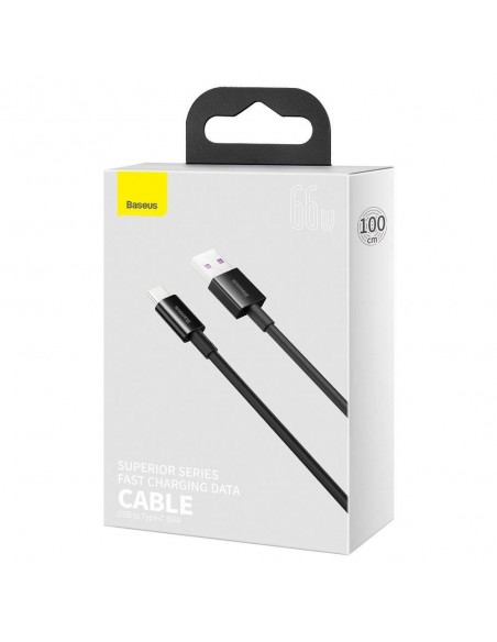 USB kabelis Baseus Superior iš USB į Type-C 66W 2.0m juodas CATYS-A01