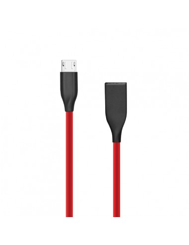 Silikoninis kabelis USB-Micro USB (raudonas,1m)