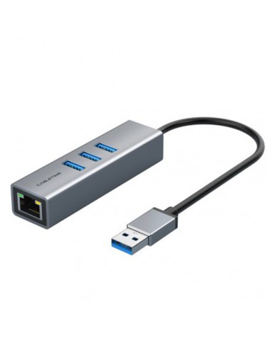 Premium adapteris USB 3.0 - USB 3.0 (3 Ports) + RJ45, 0.15m