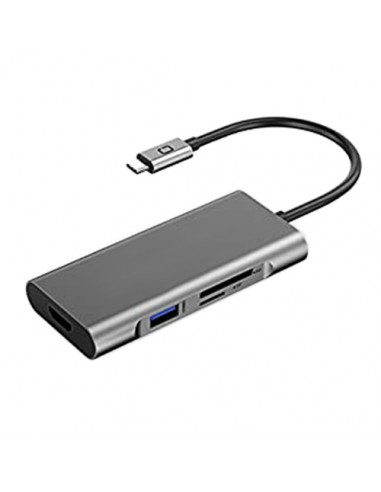 Adapteris USB Type-C - 3 x USB 3.0, Type-C PD, HDMI, SD, TF