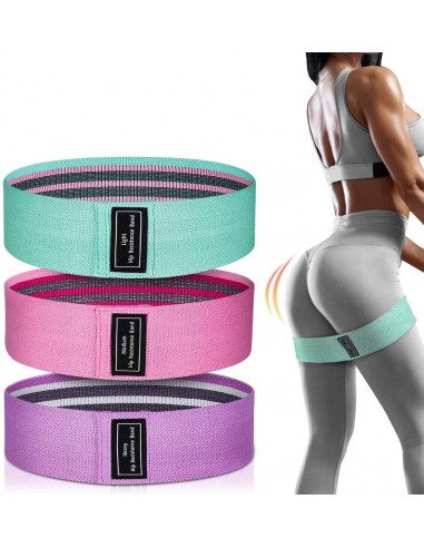 Pasipriešinimo gumų rinkinys FA004 violetinė-rožinė-žalia
