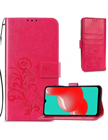 Dėklas Flower Book Samsung A546 A54 5G rožinis-raudonas