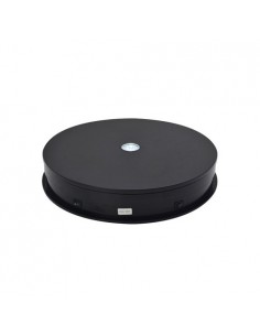 Elektrinis 360° besisukantis stovas su LED pašvietimu, apvalus 30cm, juodas