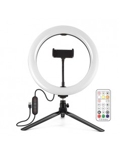 LED žiedine lempa 26cm, su trikoju stovu 8.3cm, USB