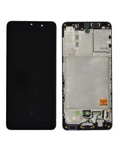 Ekranas Samsung A415 A41 su lietimui jautriu stikliuku ir rėmeliu originalus Black (service pack)