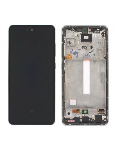 Ekranas Samsung A525 A52 4G/A526 A52 5G su lietimui jautriu stikliuku ir rėmeliu originalus Awesome White (service pack)