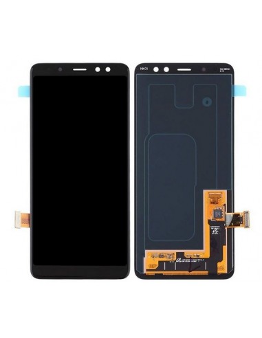 Ekranas Samsung A530 A8 2018 su lietimui jautriu stikliuku juodas OLED