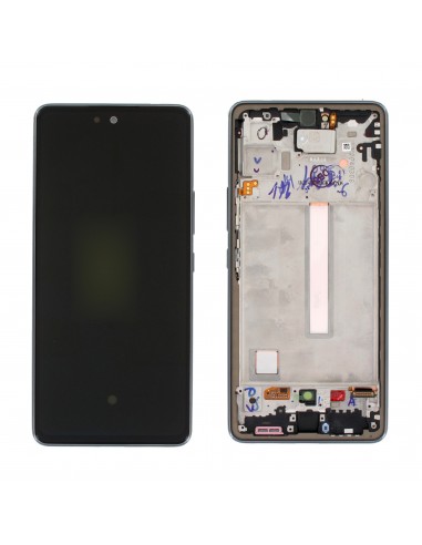 Ekranas Samsung A536 A53 5G su lietimui jautriu stikliuku ir rėmeliu originalus Awesome Black (service pack)