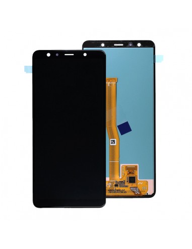 Ekranas Samsung A750 A7 2018 su lietimui jautriu stikliuku originalus Black (service pack)