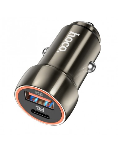 Įkroviklis automobilinis Hoco Z46A USB-A/Type-C PD20W+QC3.0 pilkas