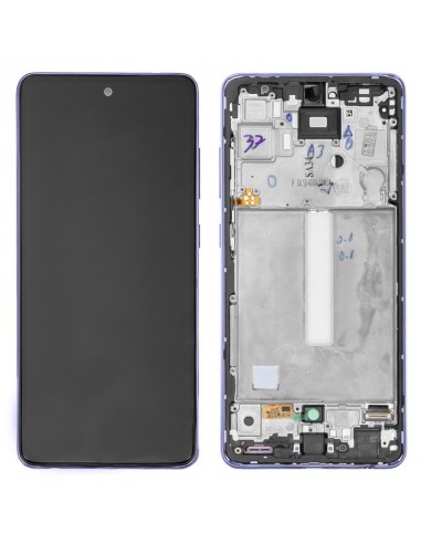 Ekranas Samsung A525 A52 4G/A526 A52 5G su lietimui jautriu stikliuku ir rėmeliu originalus Awesome Black (service pack)