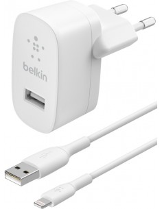 Įkroviklis buitinis Belkin Boost Charge USB-A 12W + Lightning kabelis baltas