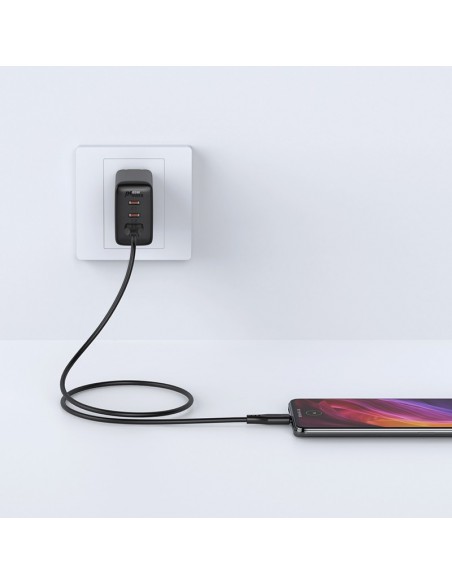 USB kabelis Acefast C3-09 USB-A to MicroUSB 1.2m juodas