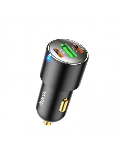 Įkroviklis automobilinis Hoco NZ6 PD45W 2xType-C/1xUSB-A juodas