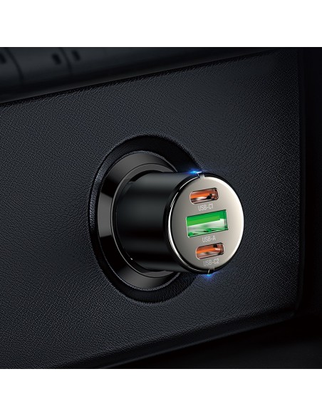 Įkroviklis automobilinis Hoco NZ6 PD45W 2xType-C/1xUSB-A juodas