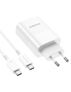Įkroviklis buitinis Borofone BN10 Type-C 65W/USB-A 22.5W + Type-C baltas 2