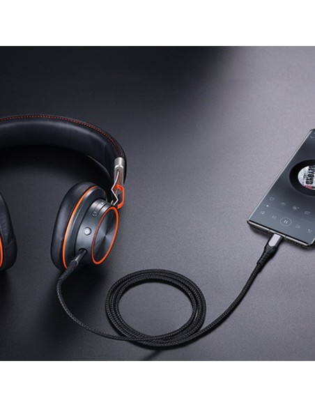 Audio adapteris Joyroom SY-A03 Type-C to 3.5mm 1.0m juodas