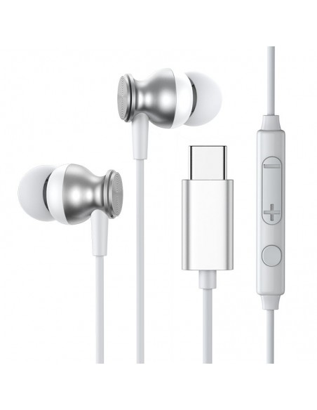 Ausinės Joyroom JR-EC04 Type-C sidabrinės