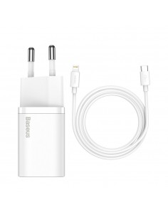 Įkroviklis buitinis Baseus Super Si 20W + Lightning 1.0m baltas TZCCSUP-B02