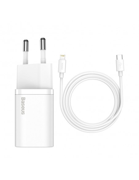 Įkroviklis buitinis Baseus Super Si 20W + Lightning 1.0m baltas TZCCSUP-B02