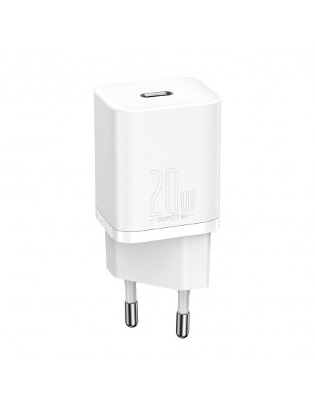 Įkroviklis buitinis Baseus Super Si 20W + Lightning 1.0m baltas TZCCSUP-B02