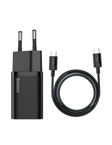 Įkroviklis buitinis Baseus Super Si 25W + Type-C 1.0m juodas TZCCSUP-L01
