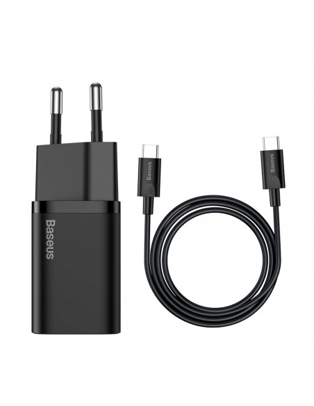 Įkroviklis buitinis Baseus Super Si 25W + Type-C 1.0m juodas TZCCSUP-L01