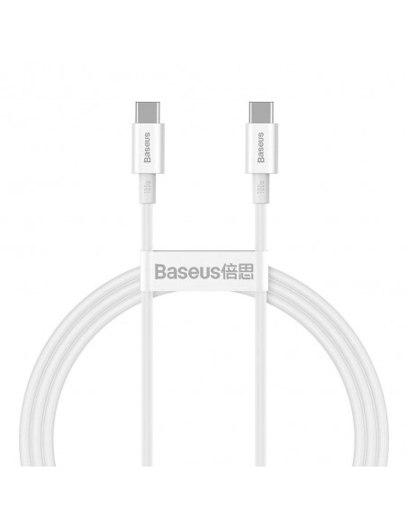 Kabelis Baseus Superior iš Type-C į Type-C 100W 1.0m baltas CATYS-B02