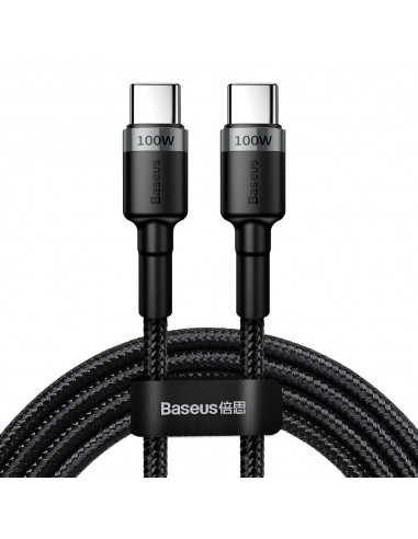 USB kabelis Baseus Cafule PD100W Type-C 2.0m pilkas-juodas CATKLF-ALG1