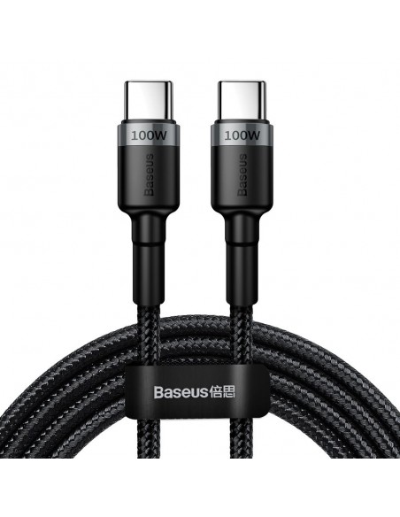 USB kabelis Baseus Cafule PD100W Type-C 2.0m pilkas-juodas CATKLF-ALG1
