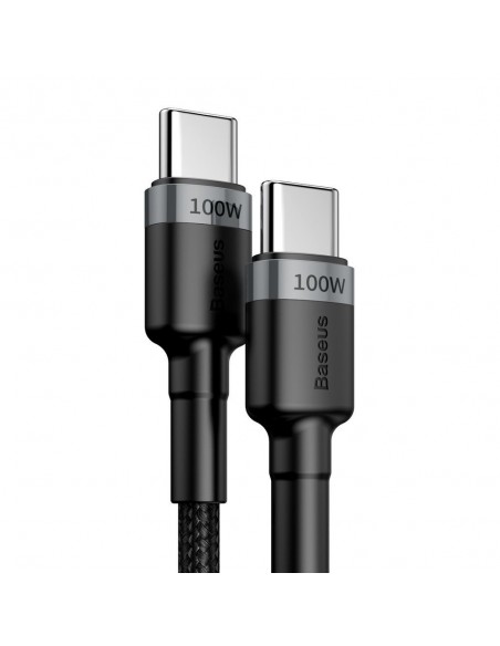 USB kabelis Baseus Cafule PD100W Type-C 2.0m pilkas-juodas CATKLF-ALG1