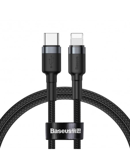 USB kabelis Baseus Cafule PD20W Type-C to Lightning 1.0m pilkas-juodas CATLKLF-G1