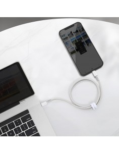 USB kabelis Baseus High Density Braided PD20W Type-C to Lightning 1.0m baltas CATLGD-02 2