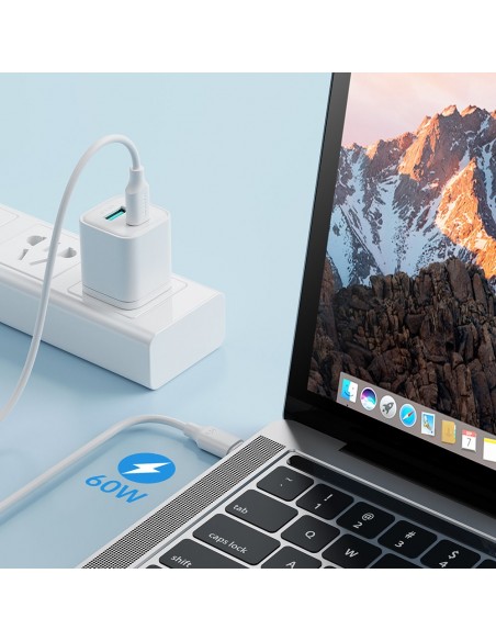USB kabelis Joyroom S-CC060A9 Type-C to Type-C 60W 1.0m baltas