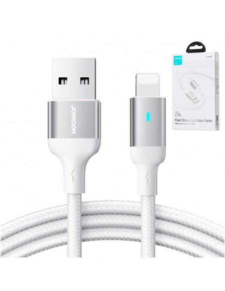 USB kabelis Joyroom S-UL012A10 USB to Lightning 2.4A 1.2m baltas