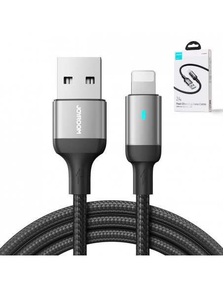 USB kabelis Joyroom S-UL012A10 USB to Lightning 2.4A 1.2m juodas
