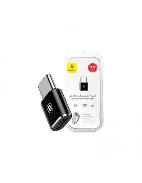 Adapteris Baseus MicroUSB to Type-C OTG juodas CAMOTG-01