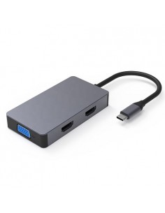 Adapteris USB Type-C - 2x HDMI, 1x VGA, 1x USB Type-A, 1x USB Type-C PD60W