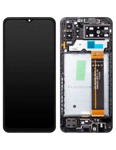 Ekranas Samsung A137 A13 4G 2022 su lietimui jautriu stikliuku ir rėmeliu originalus Black (service pack)