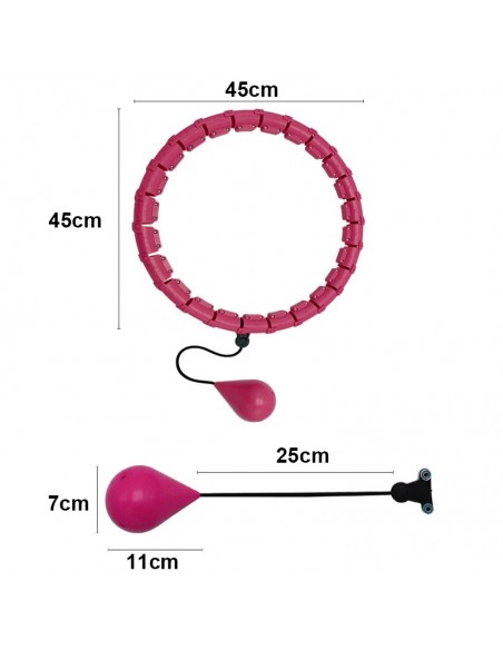 Masažuojantis gimnastikos lankas Smart Hula Hoop HHP002 rožinis