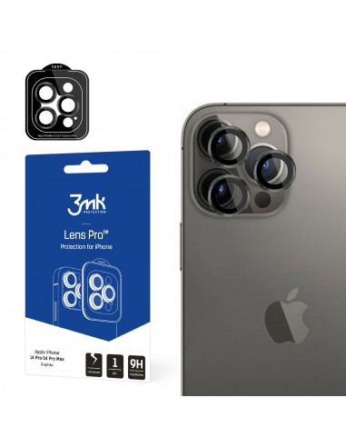Apsauginis stikliukas kamerai 3mk Lens Pro Apple iPhone 14 Pro/14 Pro Max juodas