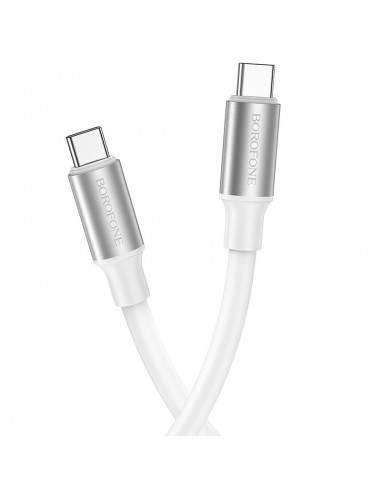 USB kabelis Borofone BX82 60W Type-C to Type-C 1.0m baltas
