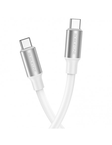 USB kabelis Borofone BX82 60W Type-C to Type-C 1.0m baltas