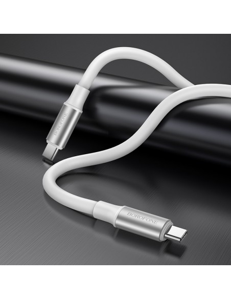 USB kabelis Borofone BX82 60W Type-C to Type-C 1.0m baltas