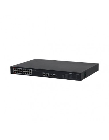 PoE šakotuvas 100Mbps 16portu+2G uplink + 2SFP, ePoE 8 portai, ePoE iki 800m, Hi-PoE
