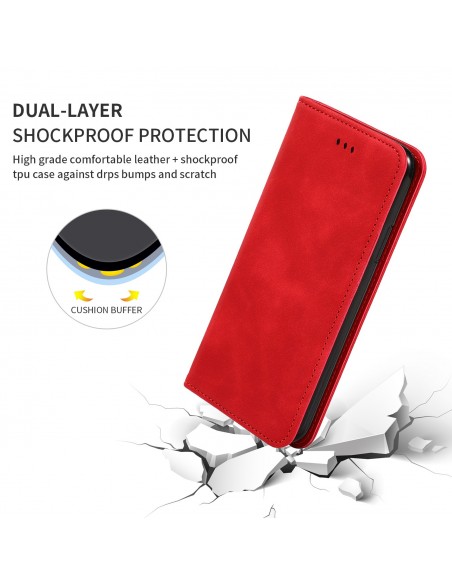 Dėklas Business Style Xiaomi Redmi 11A/12C/Poco C55 raudonas
