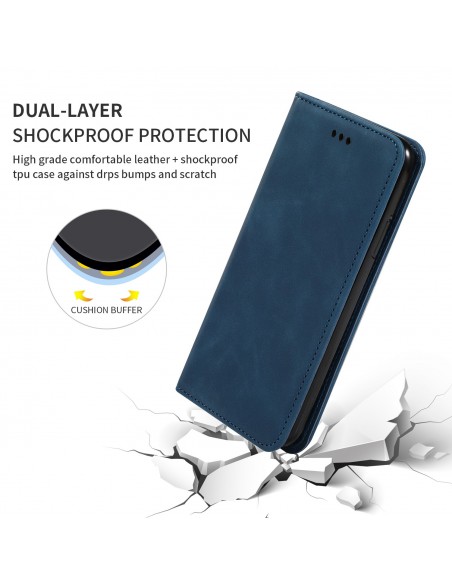 Dėklas Business Style Xiaomi Redmi 11A/12C/Poco C55 tamsiai mėlynas