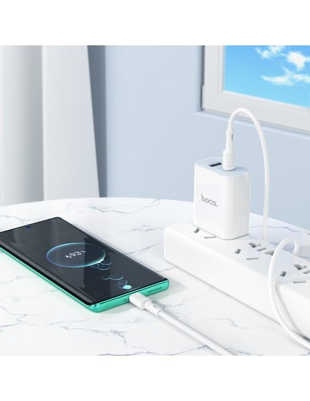 USB kabelis Hoco X83 60W Type-C to Type-C 1.0m baltas