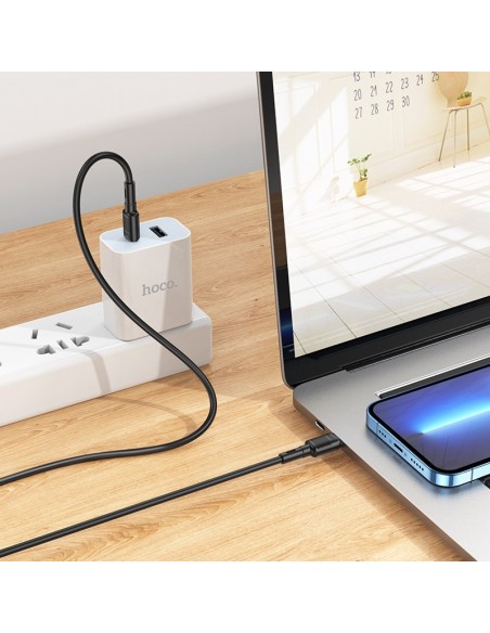 USB kabelis Hoco X83 60W Type-C to Type-C 1.0m juodas