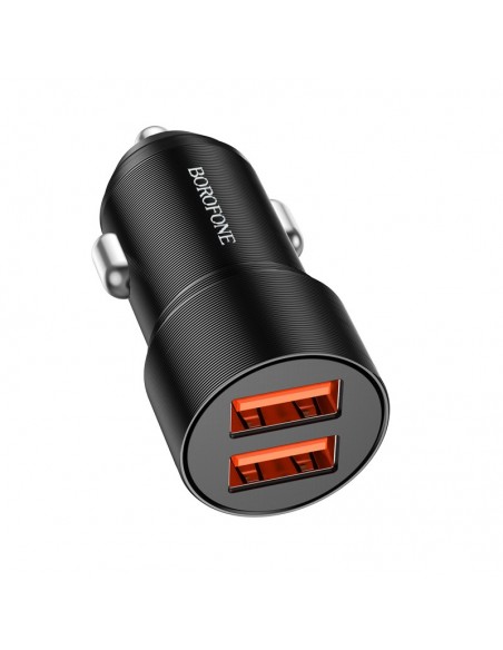 Įkroviklis automobilinis Borofone BZ19B 2xUSB-A QC3.0 36W juodas